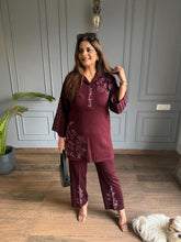 Pure woollen embroided co-ord set (Afza)