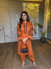 Pure woollen salwar embrpodered co-ord set (Azah)