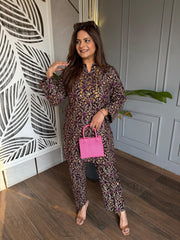 Full embroided velvet corduroy co-ord set with lining (Ariana)