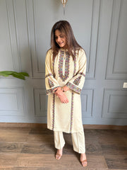 Beautiful woollen embroided co-ord set (Sehar)