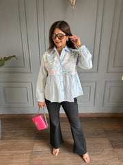 Basic cotton lace work shirts (Irida)