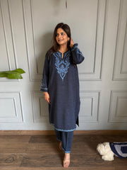 Hand embroidered looser style pheran set