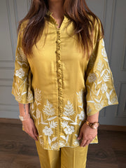 Cotton silk super soft embroided co-ord (Friday)