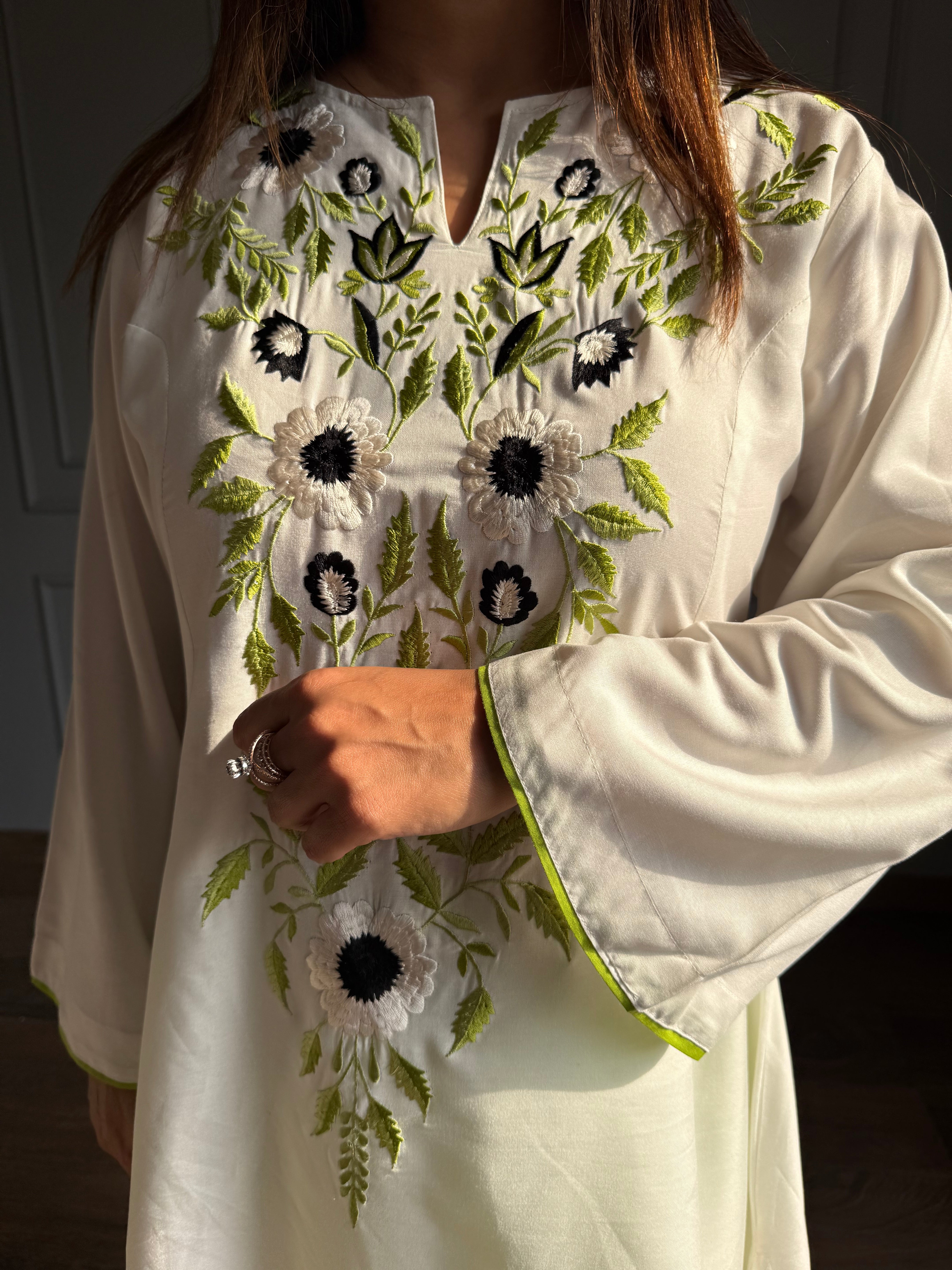 Farshi salwar cotton embroided co-ord set
