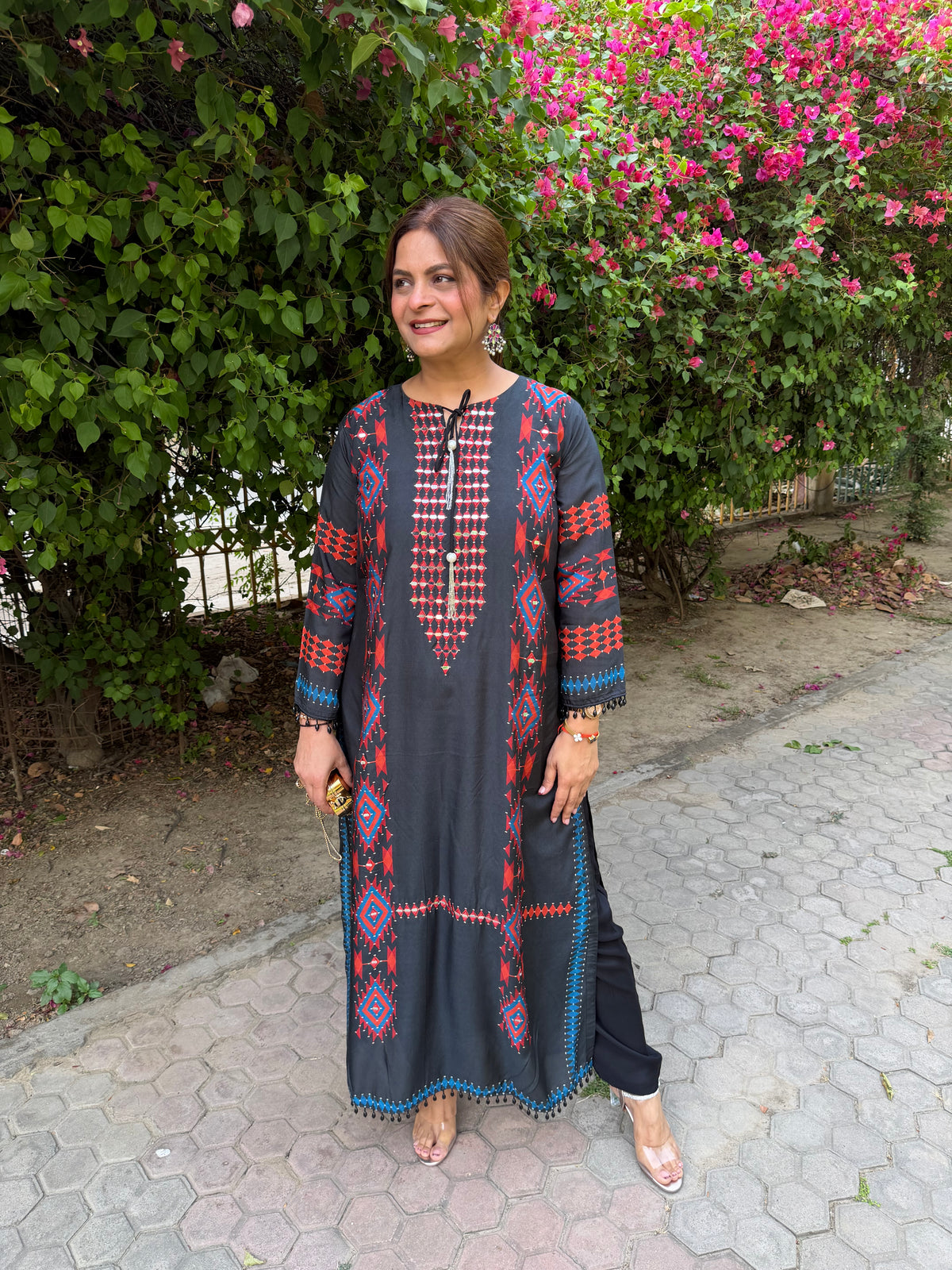 Pakistani loose style crepe co-ords (Malini)