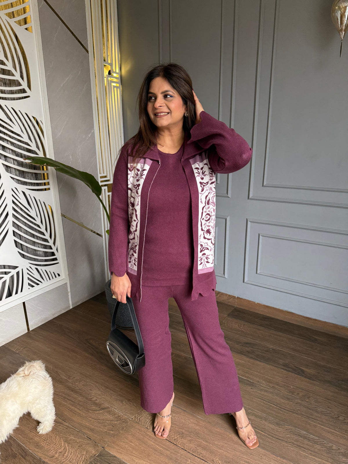 Knitted woollen 3 piece co-ord set (Ramba)