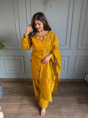 Pakistani style 3 piece dupian silk suit (Lila)