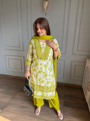 Affordable cotton lace work suit (Lisa)
