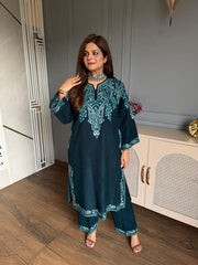 Pure wool pashmina aari work embroidered pheran sets (Gunjan)