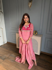 Crush tissue embroidered suit with cotton lining (Shana)
