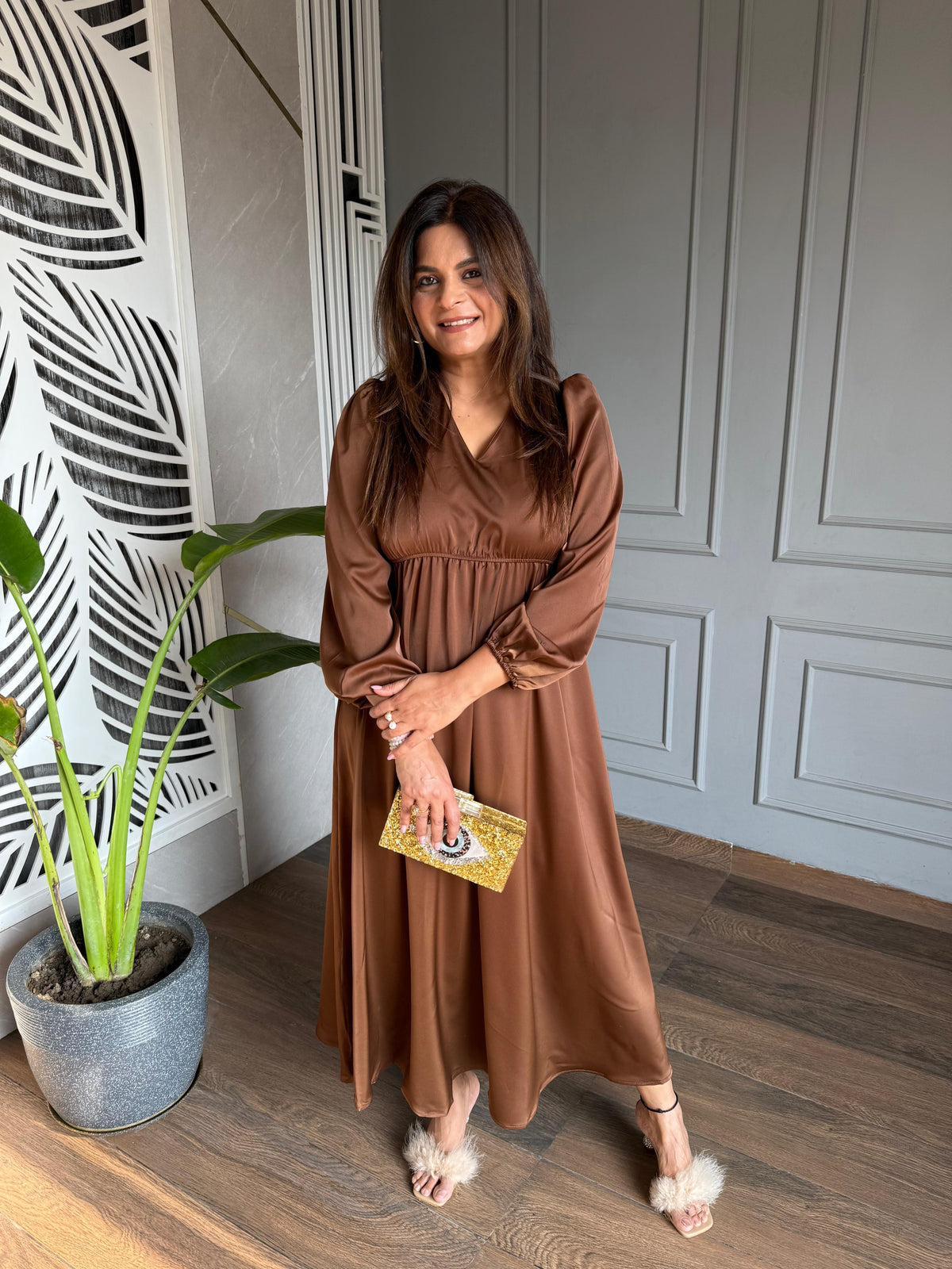 Imported satin cotton dress (Kitty)