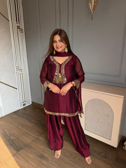 Beautiful farshi suit with real mirror detailing (Rutvi)
