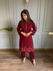 Warm and soft lifestyle co-ord set (Kesari)