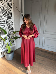 Imported satin cotton dress (Kitty)