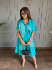 Imported loose cotton shirt cum dress (Oliva)