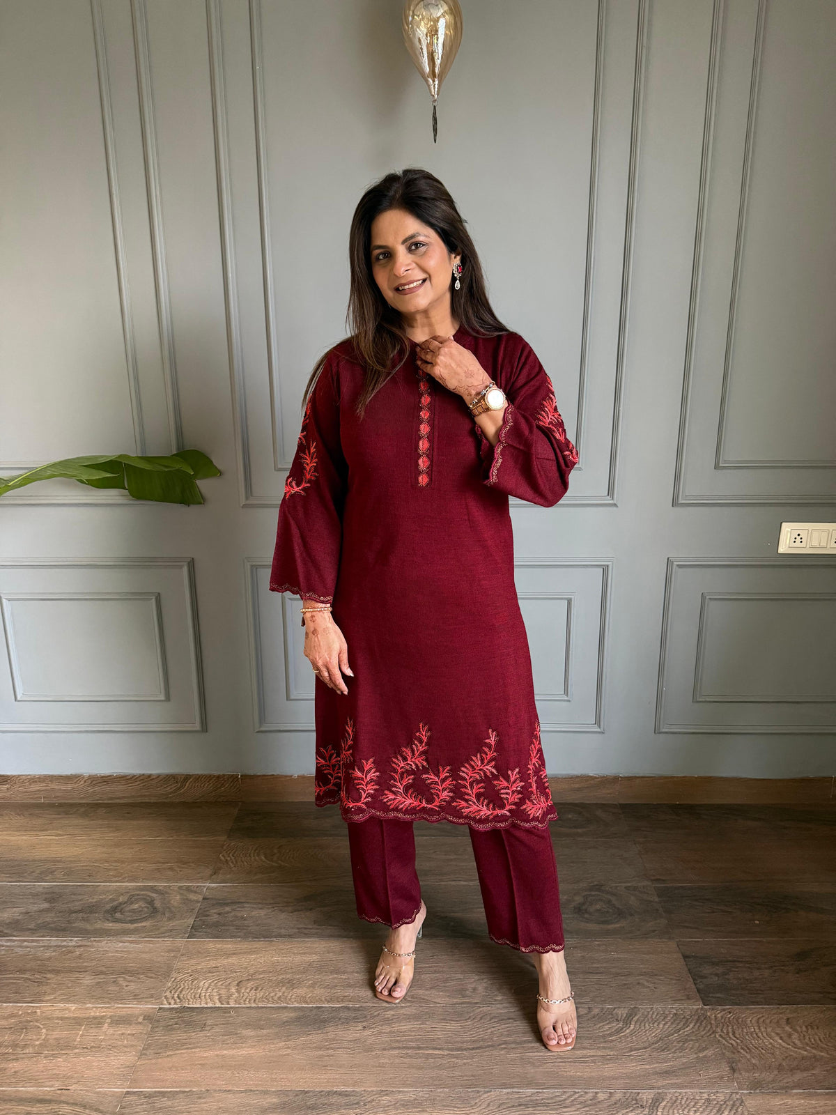Warm and soft lifestyle co-ord set (Kesari)