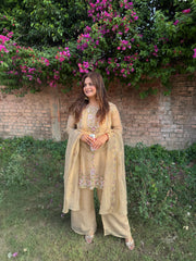 Crush tissue embroidered suit with cotton lining (Nysa)