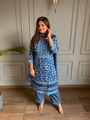 Pure cotton laced suit with cotton dupatta (Cool)