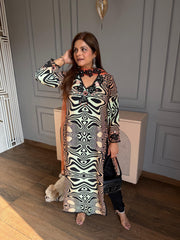 Flowy modal cotton pakistaniu style real mirror detailing suit (Rudrika)