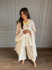 Mul cotton embroidered suit with cotton lining on shirt (Rabia)