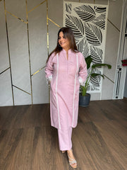 Linen cotton embroider co-ord set (Bubble)