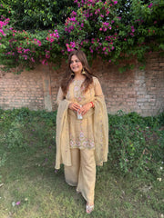 Crush tissue embroidered suit with cotton lining (Nysa)