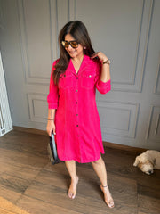 Cool calf length denim dress for summer (Sunny)