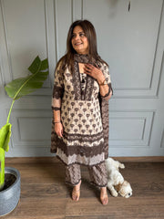 Pure cotton printed laced suits with full cotton dupatta (Sangam)