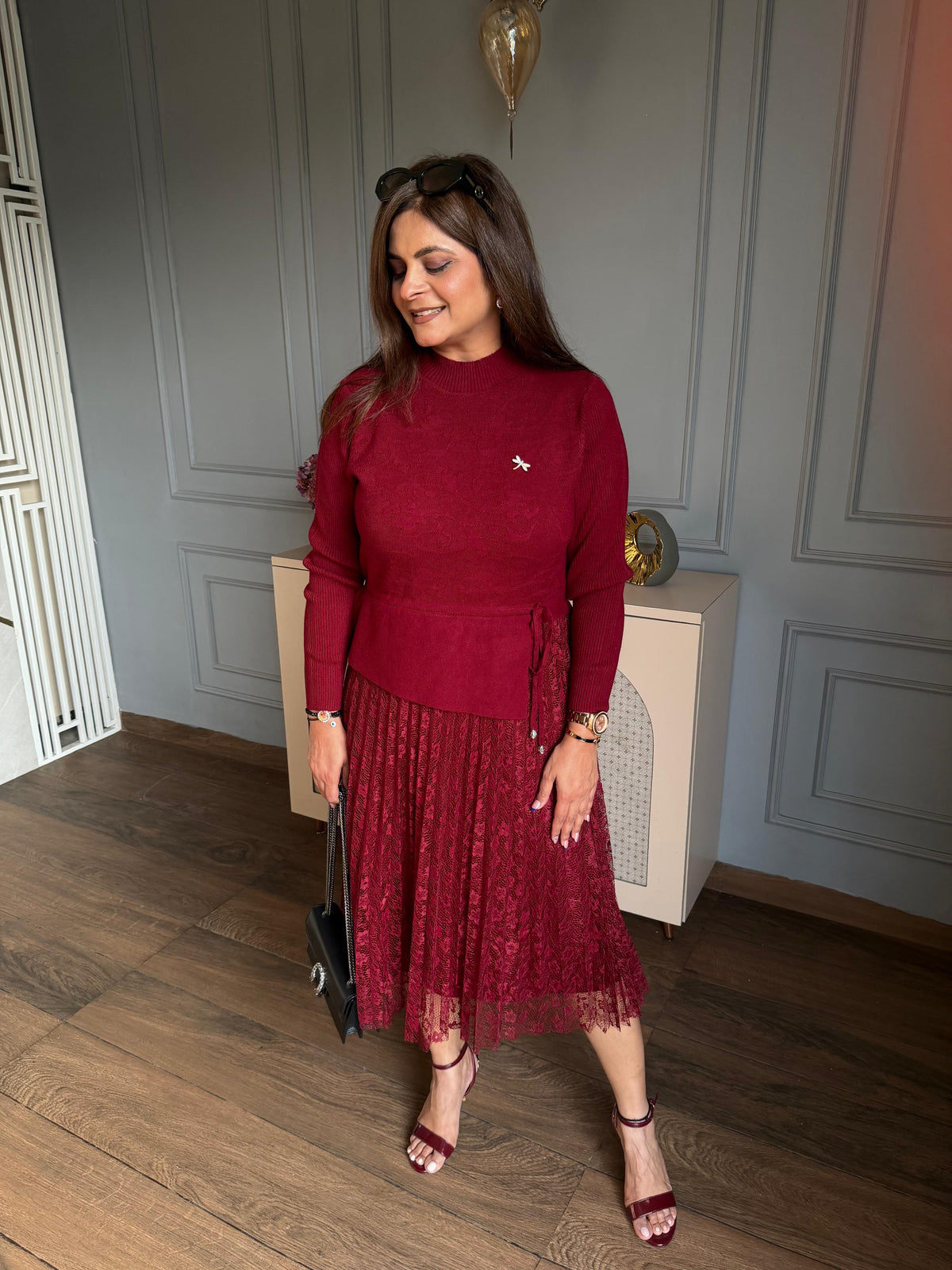Premium wool and net winter dress (Nuzo)