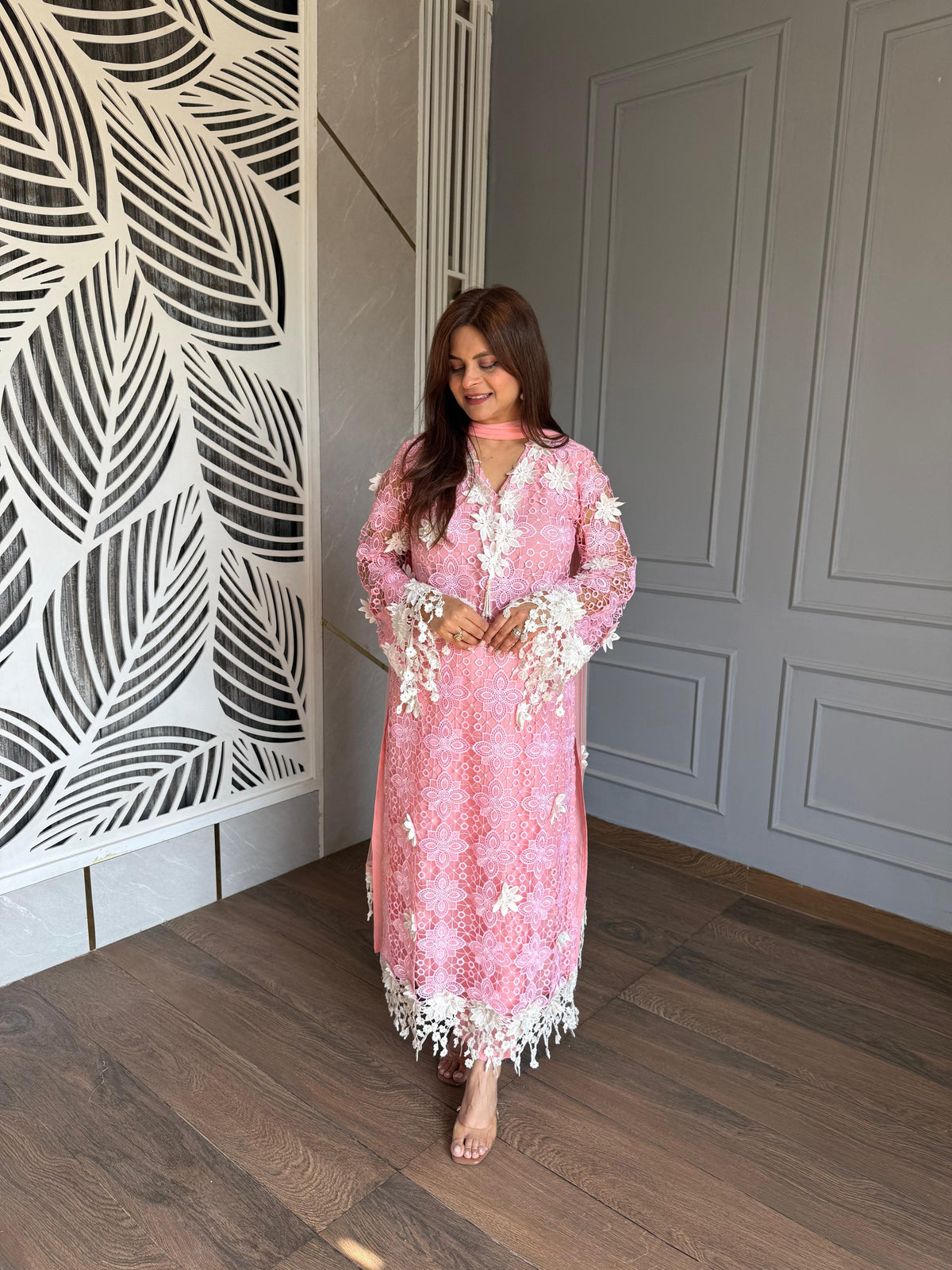Pakistani style pure cotton crochet suit (Sehaj)