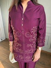 Beautiful summer co-ord set with embroidery (Sukhi)