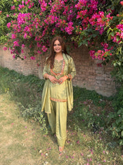 Hand embroidered farshi suit with full lining (Gursheen)