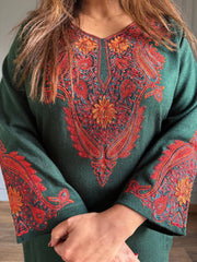 All new woollen embroided pheran sets (Leaf)
