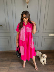 Imported loose cotton shirt cum dress (Oliva)