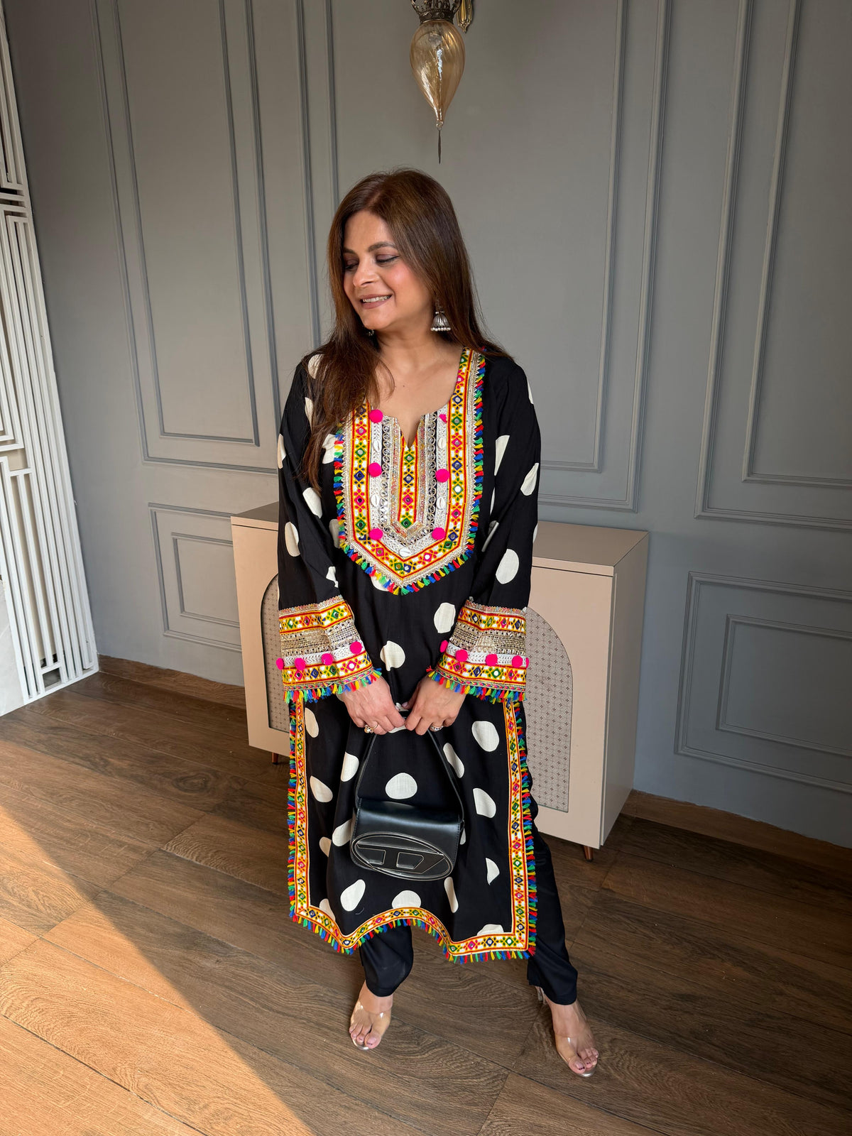 Beautiful chogha set in polka dot (Sharvari)