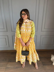 Pure cotton office wear floral suit (Sunflower)