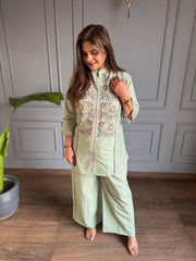Pure cotton embroidered summer co-ord set (Slush)