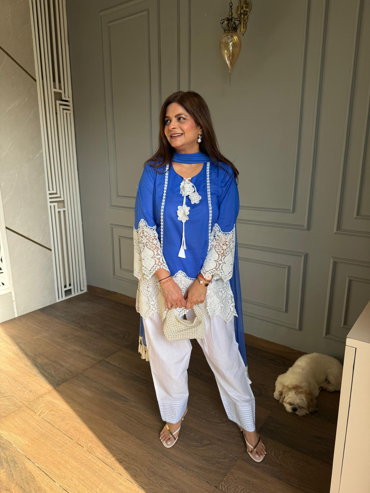 Pure mul chanderi cotton light suit for summers (Saivi)