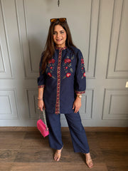 Imported embroidered denim co-ord set (Leila)