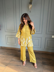 Cotton silk super soft embroided co-ord (Friday)