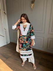 Affordable cotton lace work suit (Lisa)