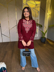 All new daily wear smart and stylish woollen embroided kurtis (Madhur)