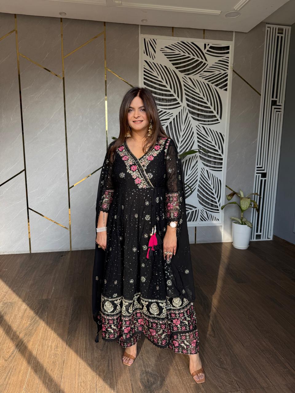 Angrakha style anarkali suit