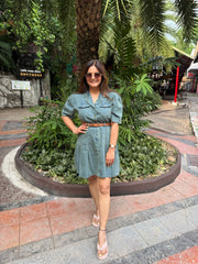 FLAMINGO DENIM DRESS