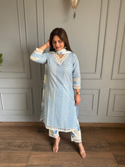 Summer pure cotton laced co-ord set (Anyma)