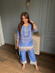 Crepe farshi pants Coord set with cotton lining (Shradha)