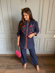 Imported embroidered denim co-ord set (Leila)