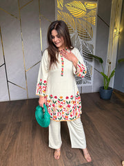 New 2 piece woollen embroided co-ord set (Palak)