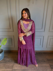 Bandhej print georgette full lined sharara suit (Naksh)