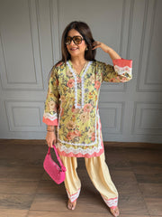 Pure cotton laced farshi salwar suit (Samridhi)